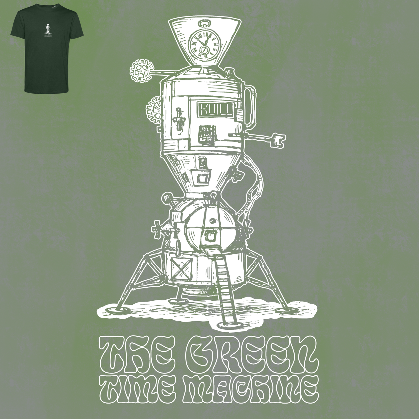 Kuill – The Green Time Machine T-Shirt (Forest Green)