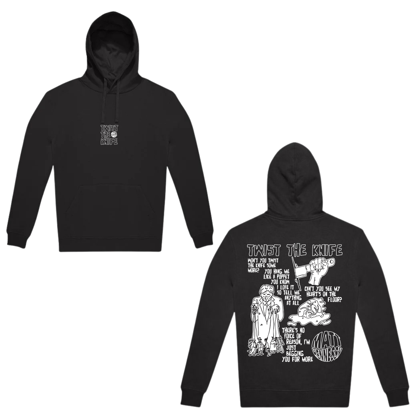 MATT HENNESSY – TWIST THE KNIFE HOODIE (BURGUNDY EDITION)