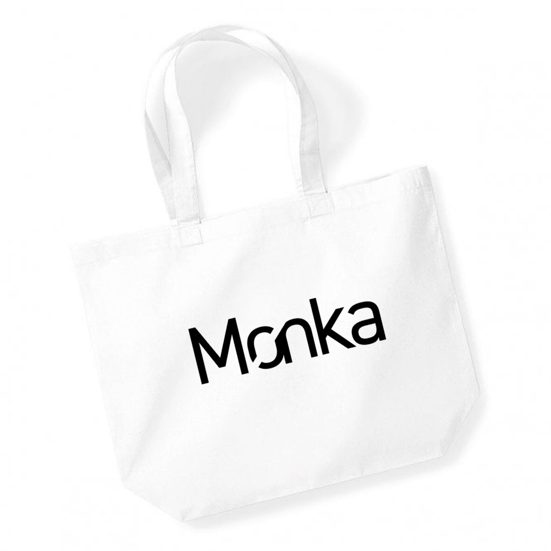 Monka Logo Tote Bag – White