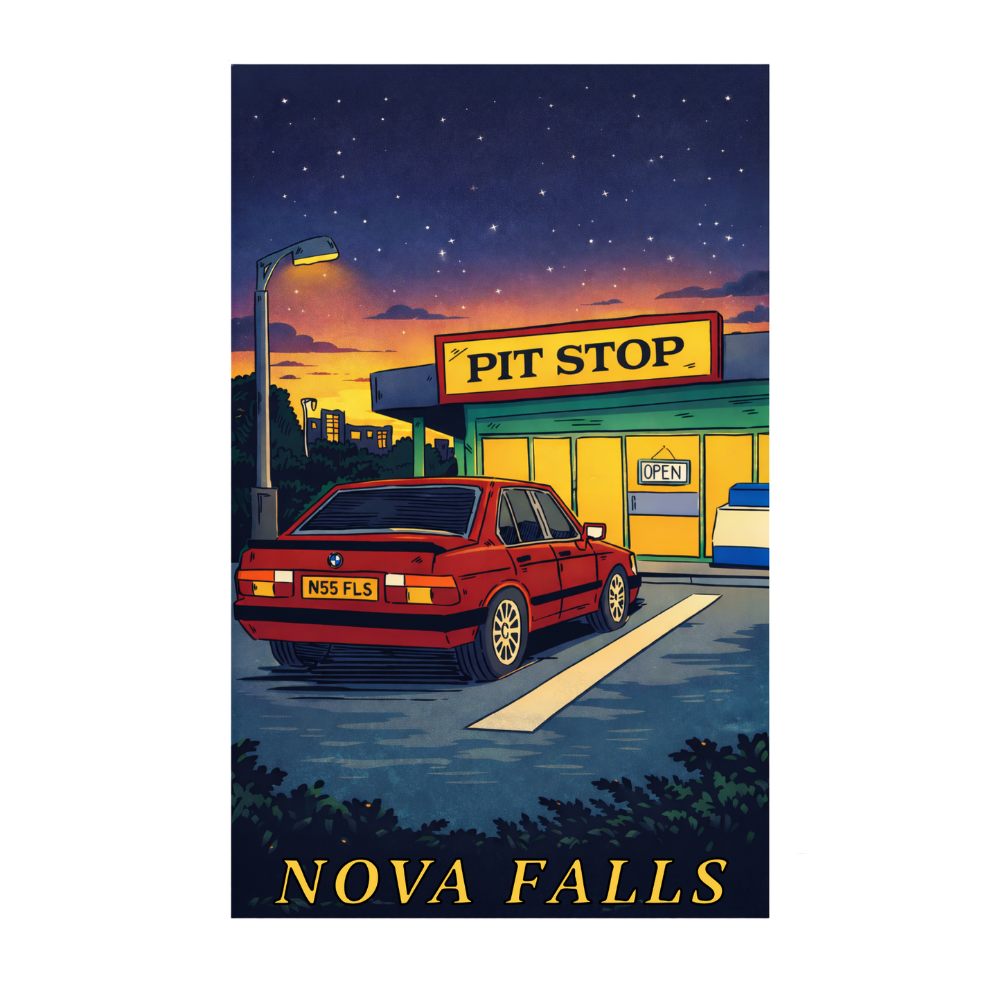 Nova Falls “Pit Stop” A3 Poster (PRINT EDITION)