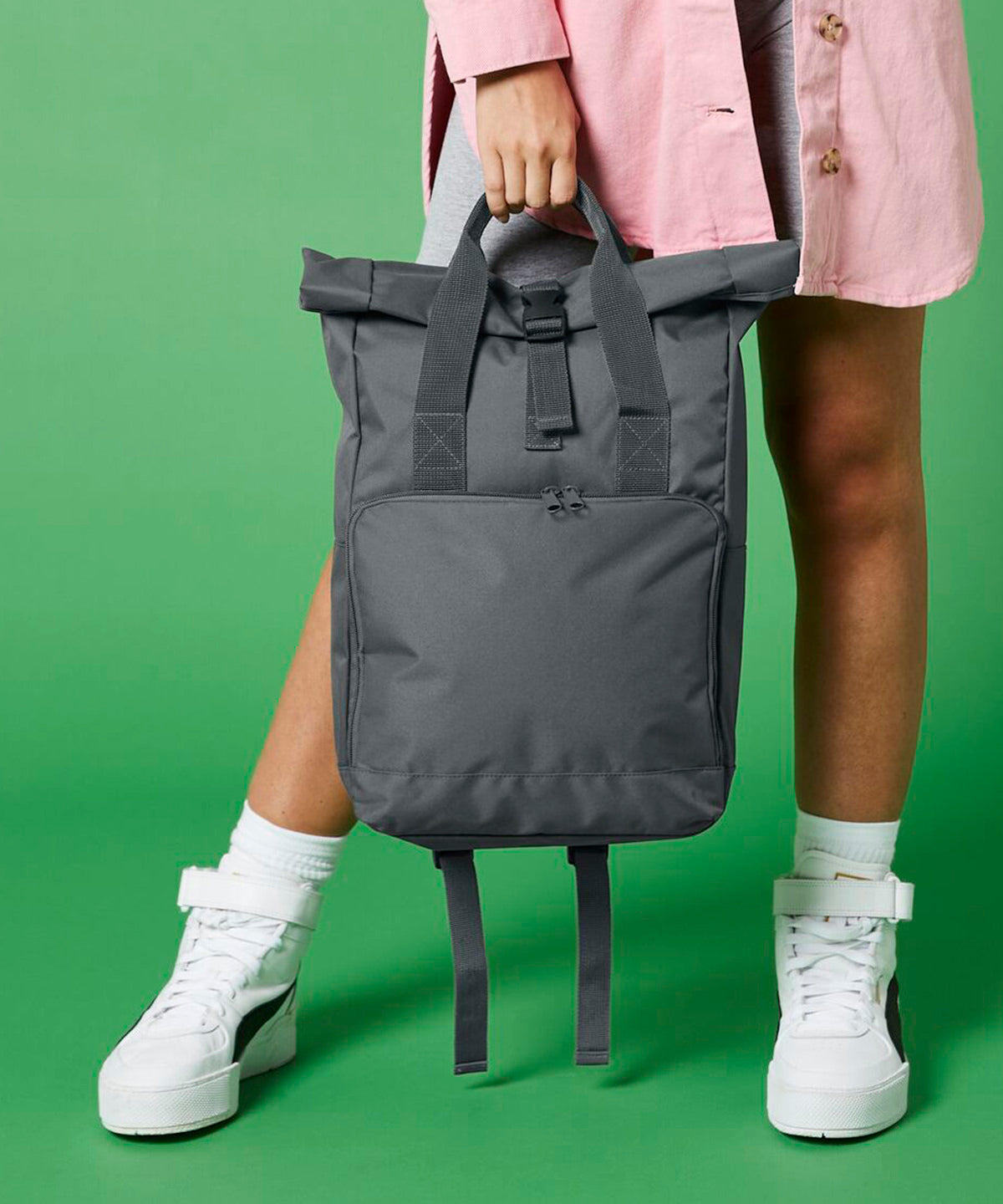 Twin handle roll-top backpack