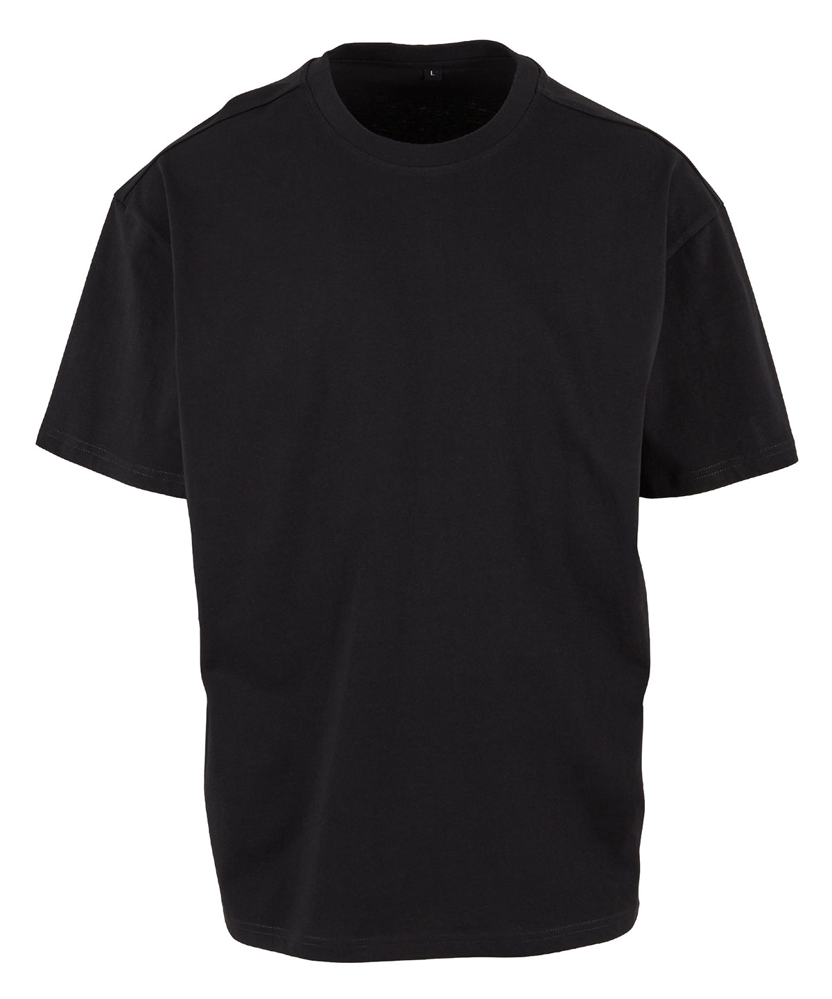 Build Your Brand Vintage Loose Tee in Black, front view