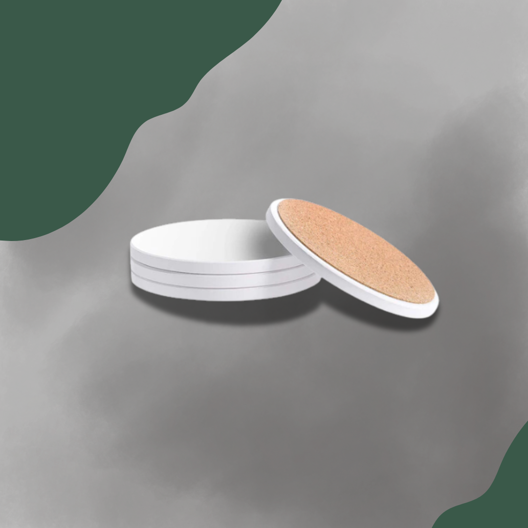Custom Printed Coaster - Ceramic - Matt Finish - Cork Base - Round