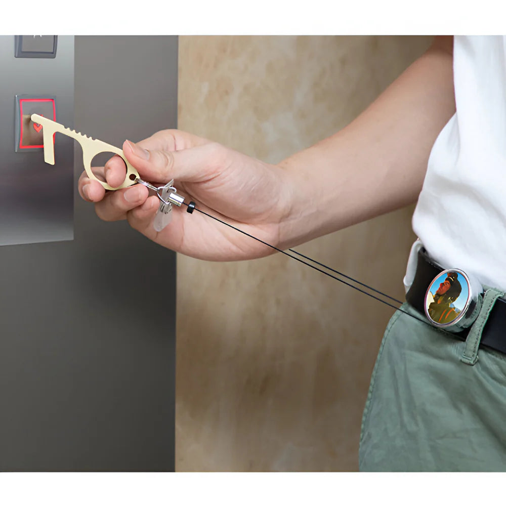 Customisable Keyring - Meta - No Contact Key ring with Retractable Reel