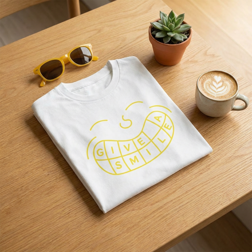 Give a Smile Logo T-Shirt Yellow