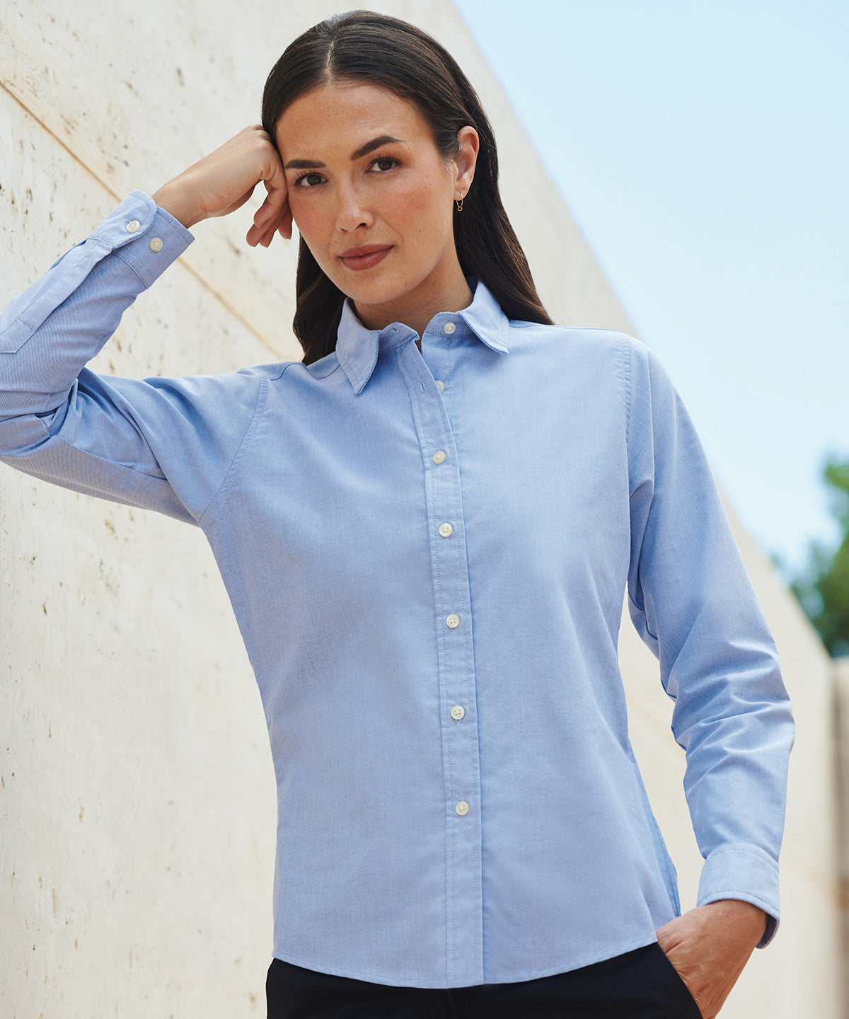 Women's classic long sleeve Oxford shirt