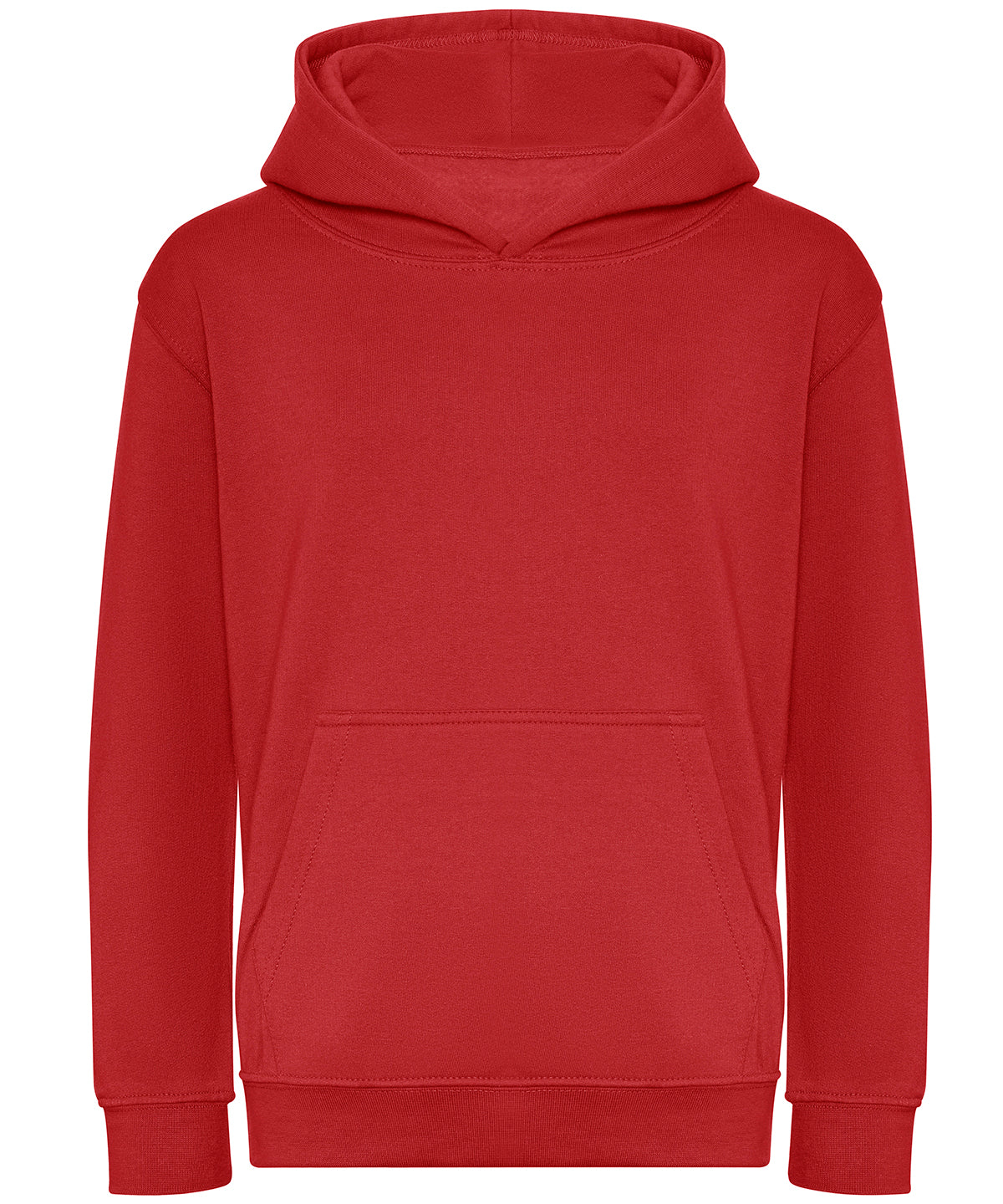 AWDis Just Hoods Kids Organic Hoodie in Fire Red, front view