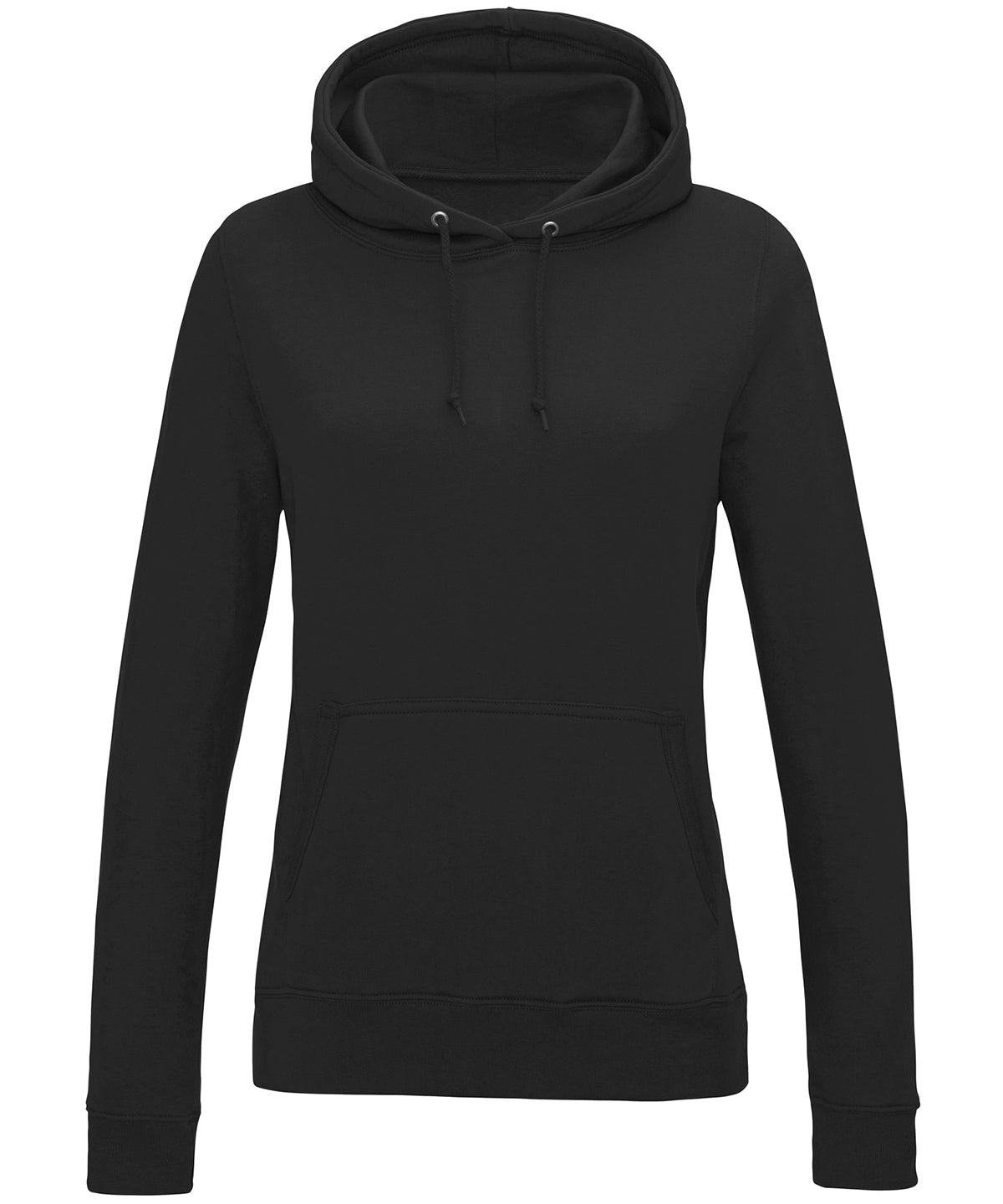 AWDis Just Hoods Women's College Hoodie in Black Smoke, front view
