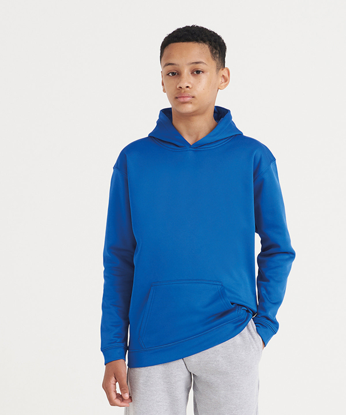 AWDis Just Hoods Kids Sports Polyester Hoodie, ready to custom print with your logo or design