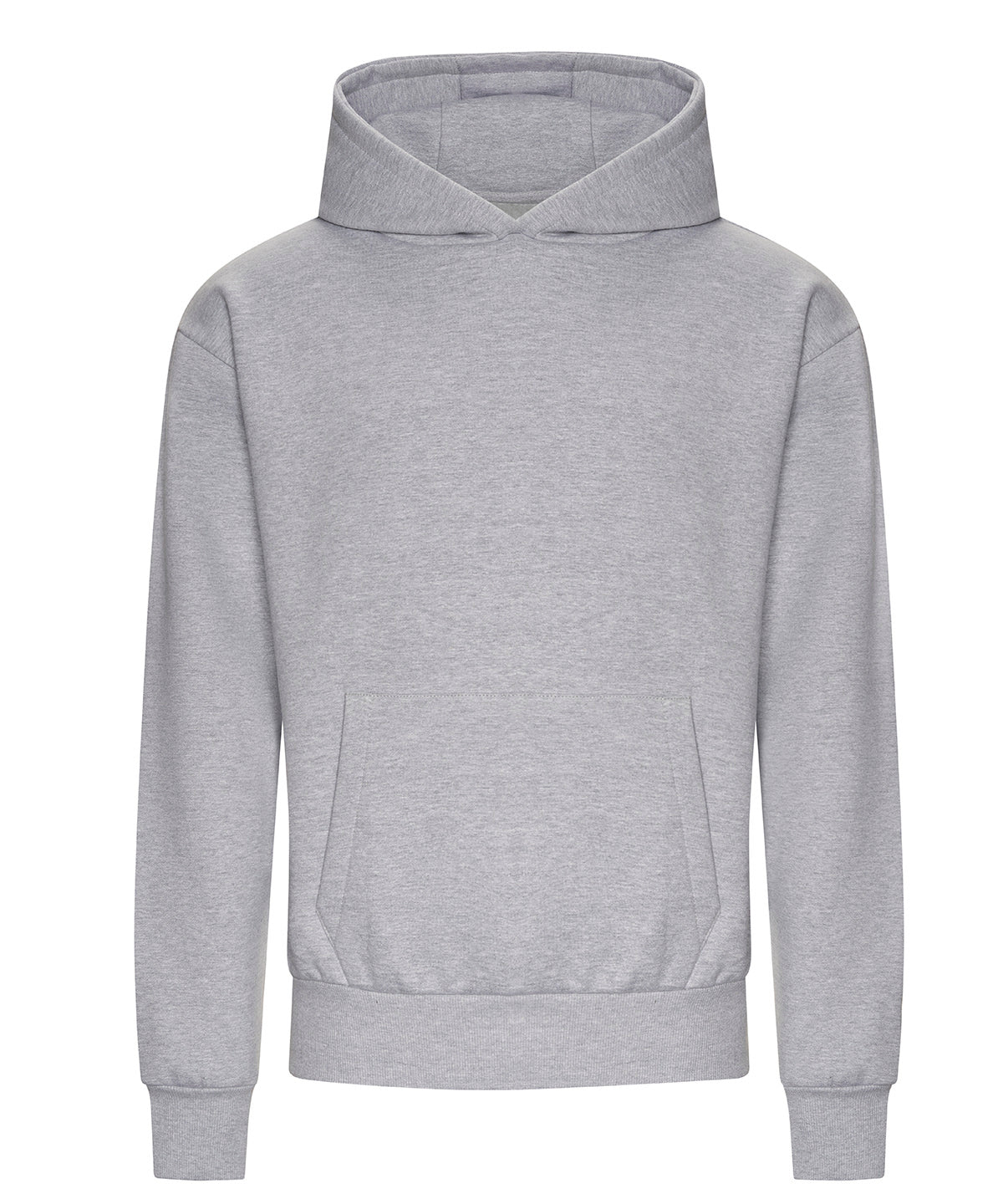 AWDis Just Hoods Signature Heavyweight Hoodie in Heather Grey, front view