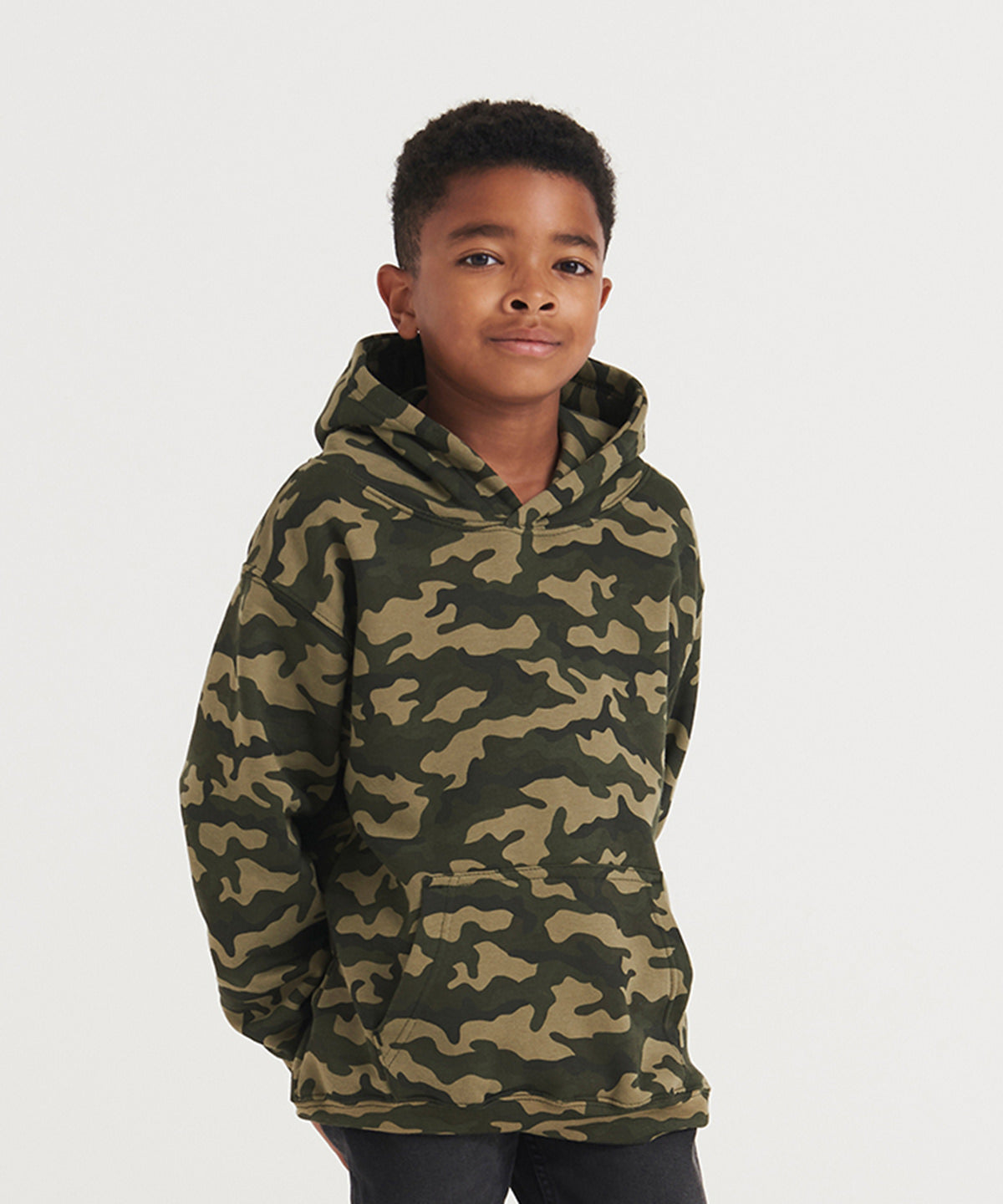 AWDis Just Hoods Kids Camo Hoodie, ready to custom print with your logo or design