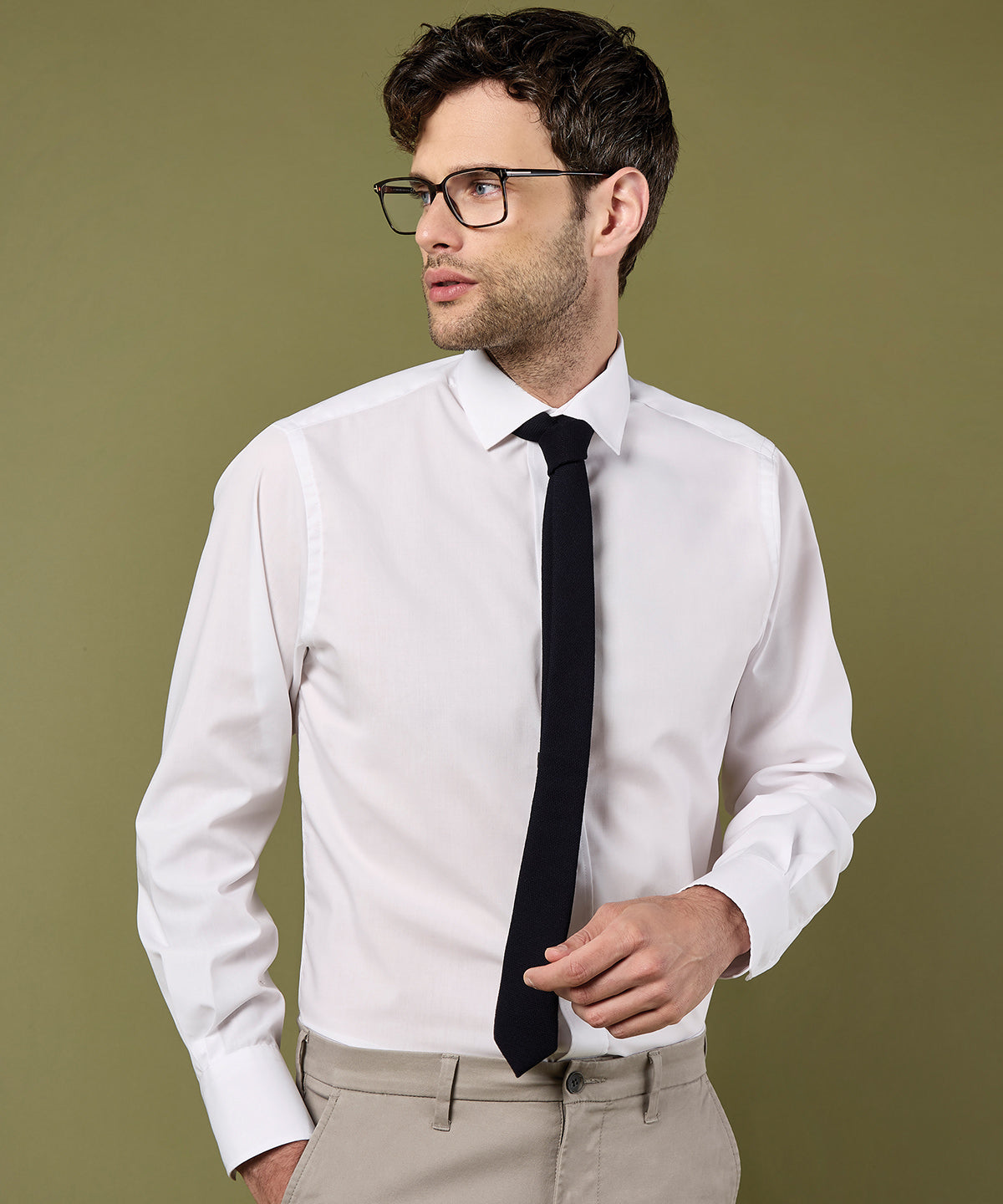 Kustom Kit Tailored Business Shirt Long-Sleeved, ready to custom print with your logo or design