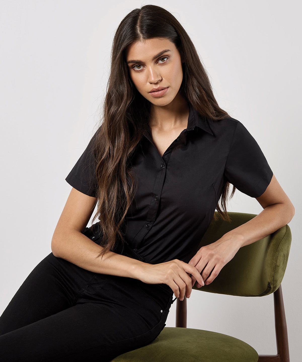 Kustom Kit Women's Poplin Shirt Short Sleeve, ready to custom print with your logo or design