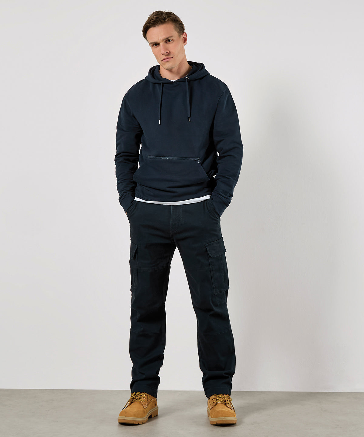 Kustom Kit Regular Fit Piqué Hoodie with Zipped Pocket, ready to custom print with your logo or design
