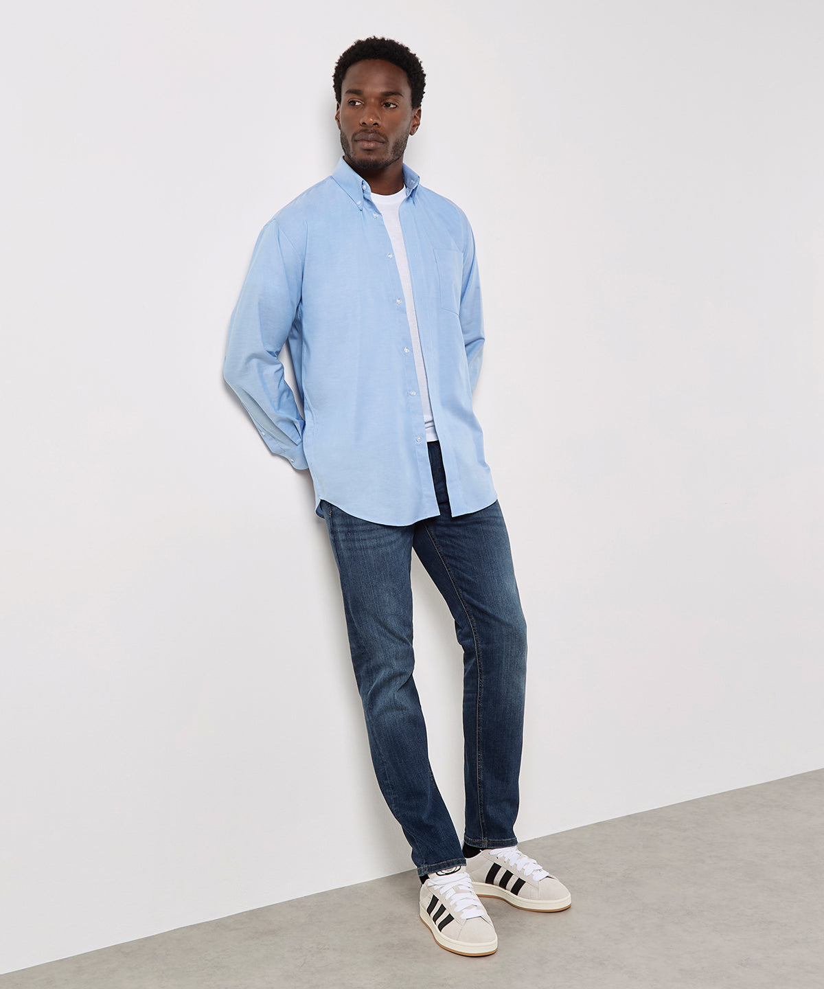 Kustom Kit Workplace Oxford Shirt Long-Sleeved, ready to custom print with your logo or design