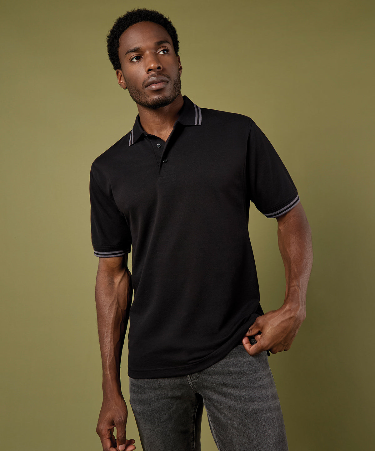 Kustom Kit Tipped Collar Polo, ready to custom print with your logo or design