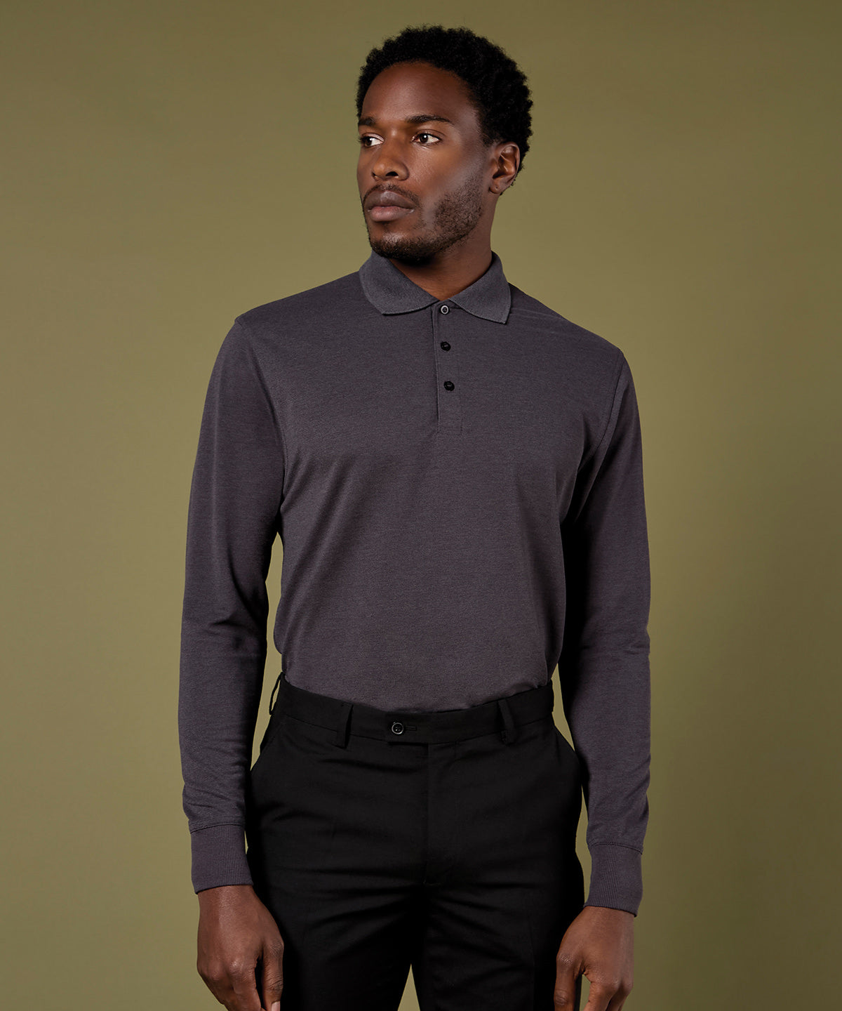 Kustom Kit Long Sleeve Piqué Polo, ready to custom print with your logo or design