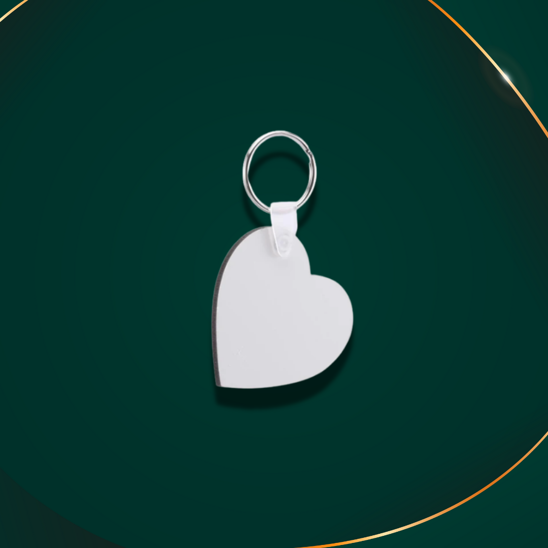 Customisable Keyring - MDF - Heart - Double Sided
