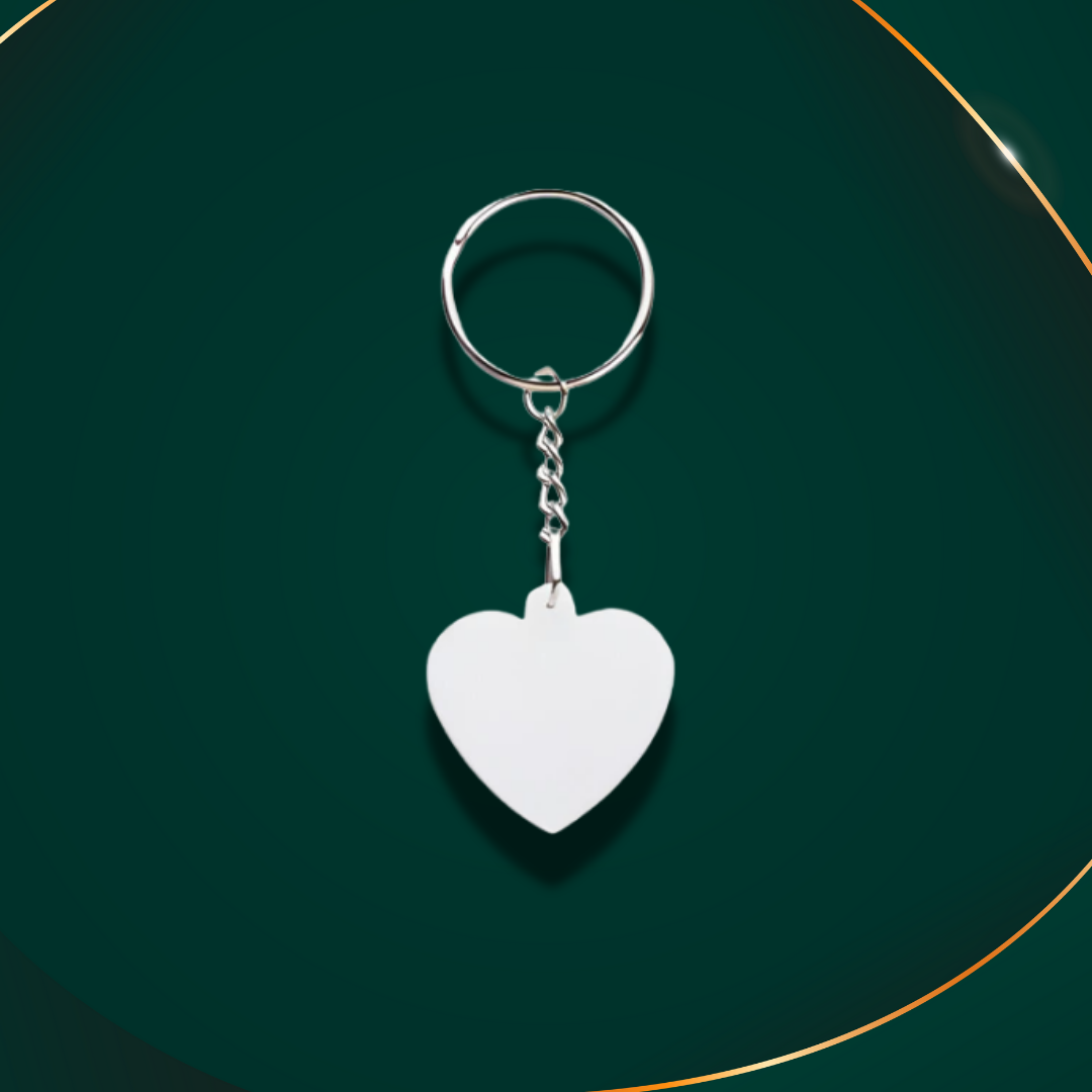 Customisable Keyring - Plastic - Heart Shape