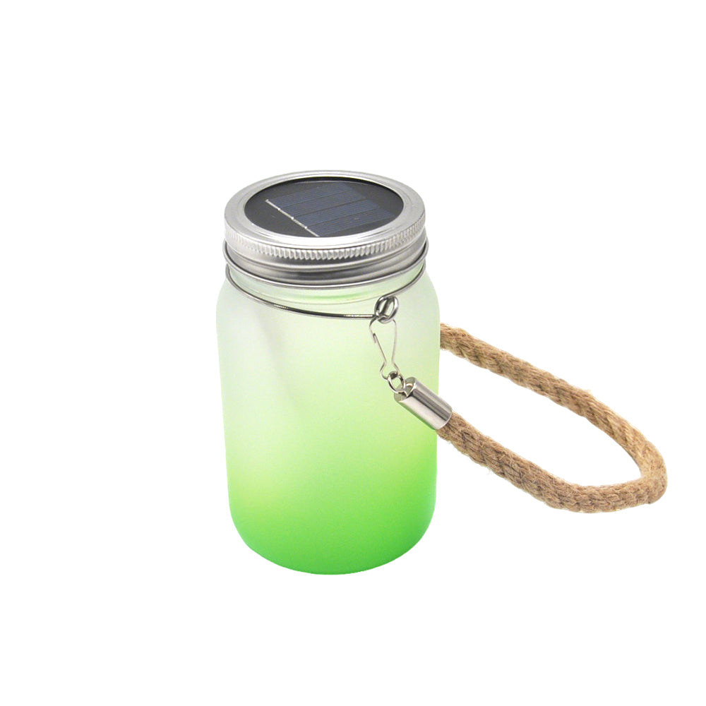 Solar Light Mason Jar - Green