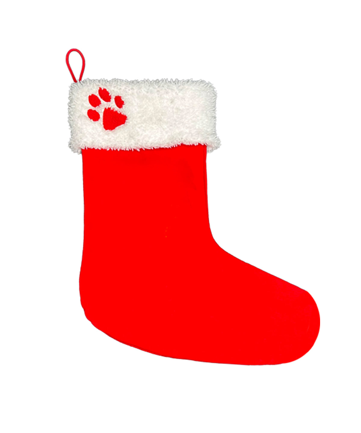 Dog’s Christmas stocking – bootie shape - Red/White