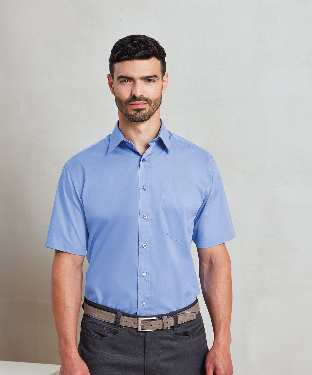 Premier Short Sleeve Poplin Shirt, ready to custom print with your logo or design