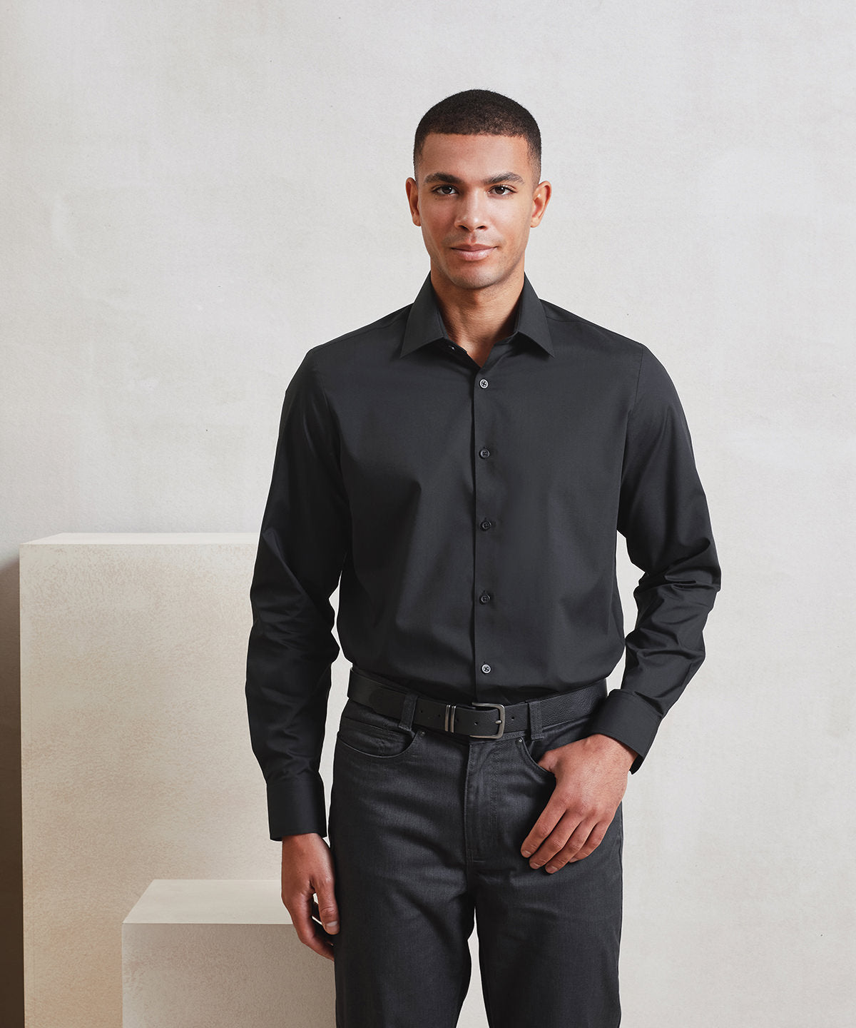 Premier Long Sleeve Recyclight Poplin Shirt, ready to custom print with your logo or design