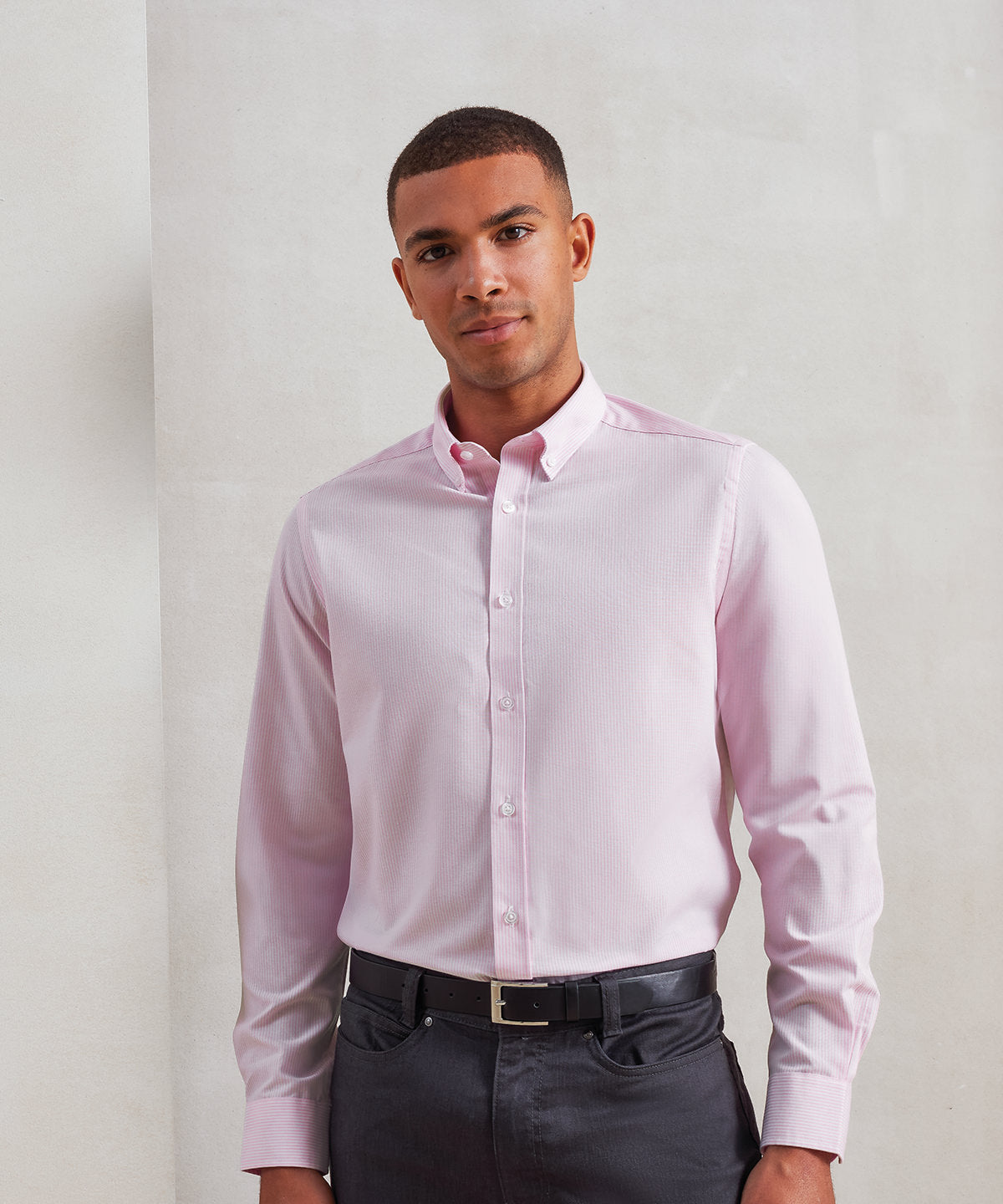 Premier Cotton-Rich Oxford Stripes Shirt, ready to custom print with your logo or design