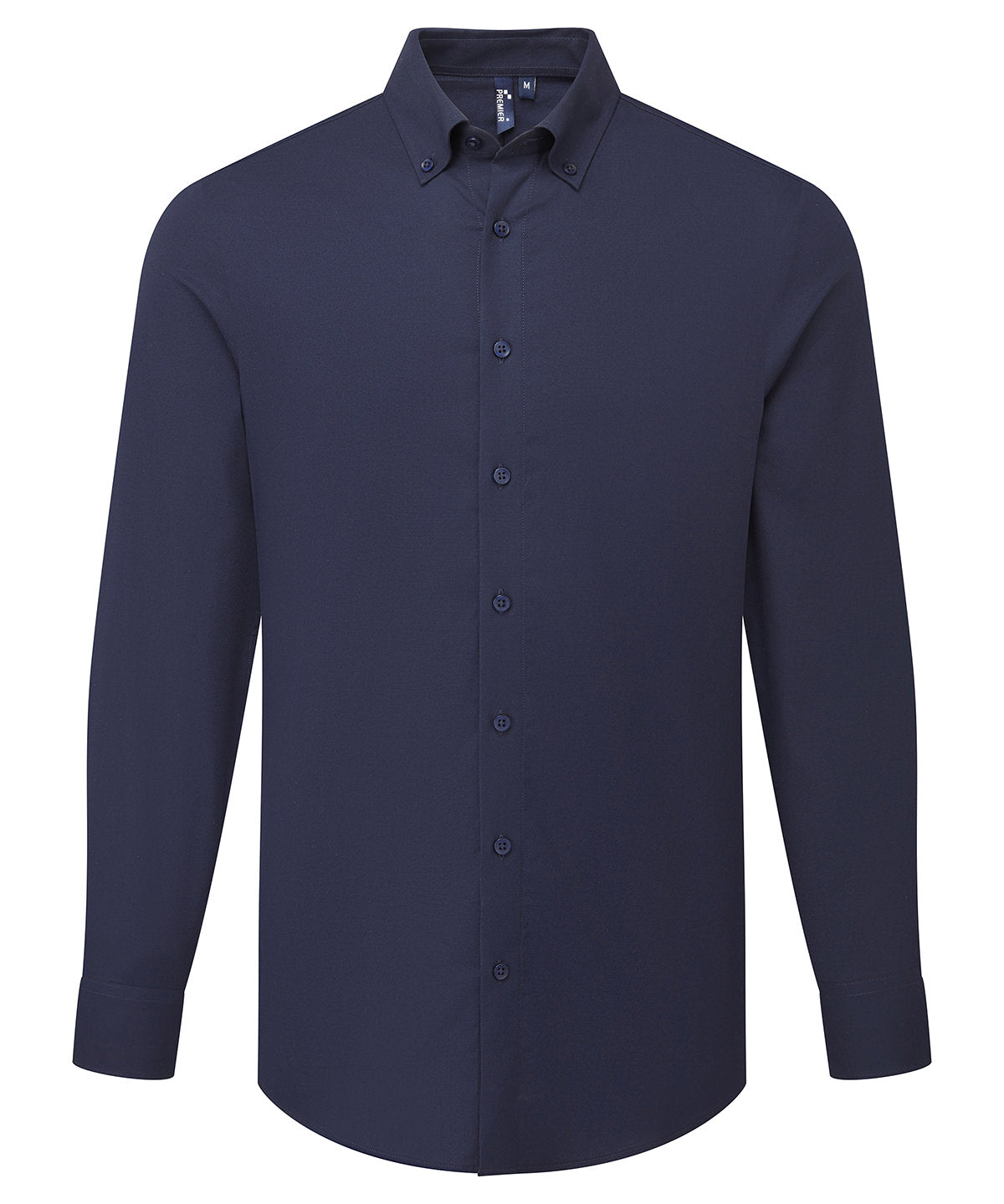 Premier Supreme Oxford Long Sleeve Shirt in Navy, front view