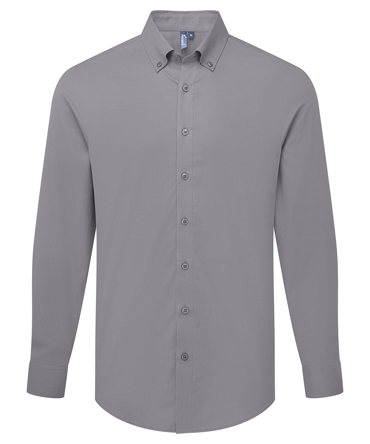 Premier Supreme Oxford Long Sleeve Shirt in Steel Grey, front view