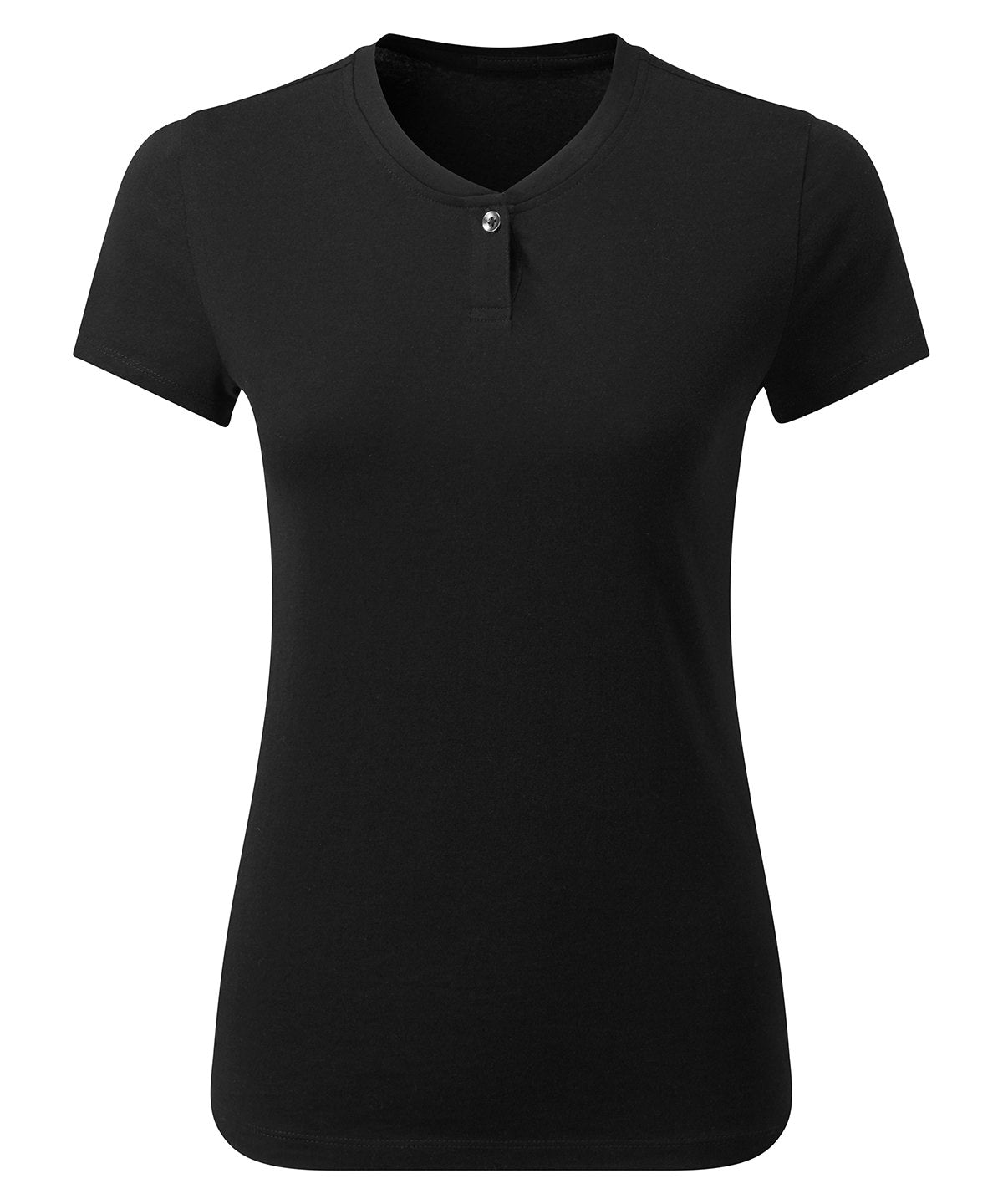 Premier Women's Cotton Rich Comis Tee in Black, front view