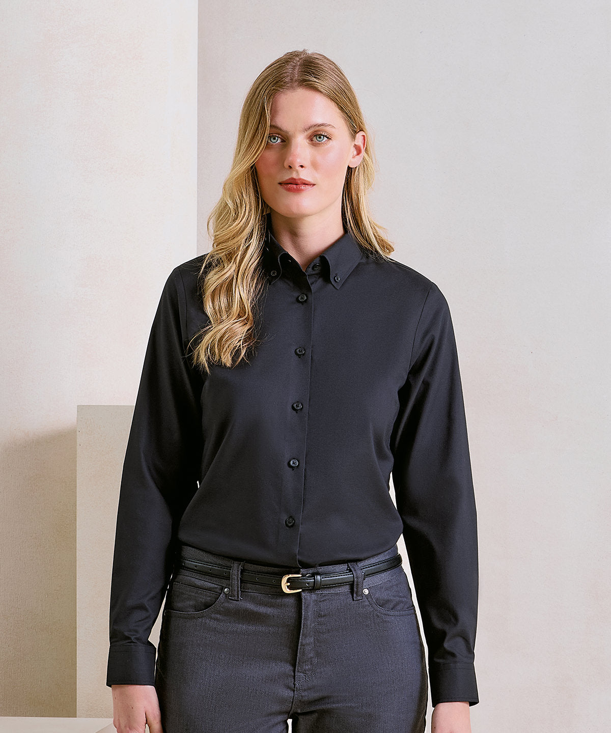 Premier Women's Supreme Oxford Long Sleeve Shirt, ready to custom print with your logo or design