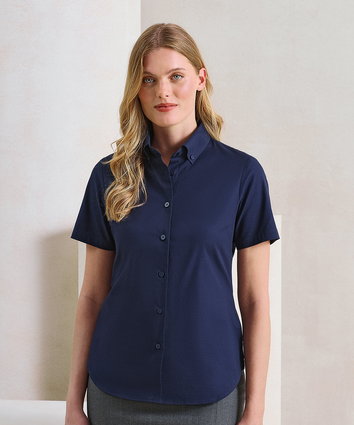 Premier Women's Supreme Oxford Short Sleeve Shirt, ready to custom print with your logo or design