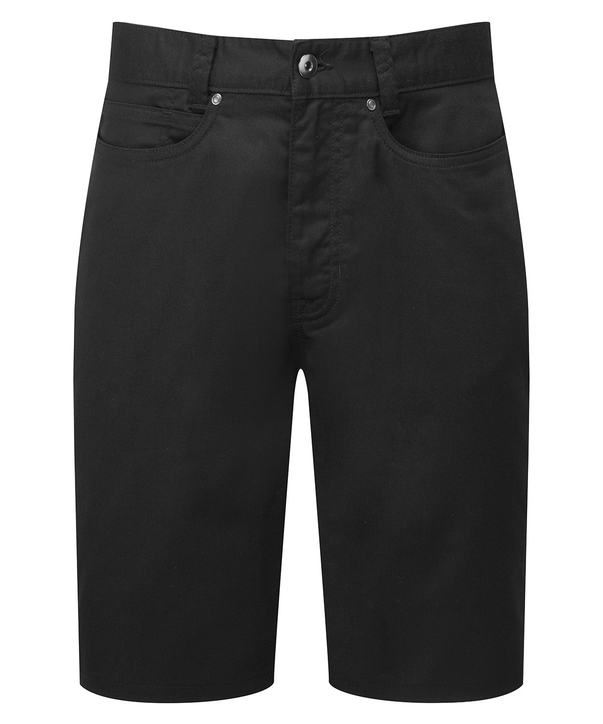 Premier Performance Chino Shorts in Black, front view