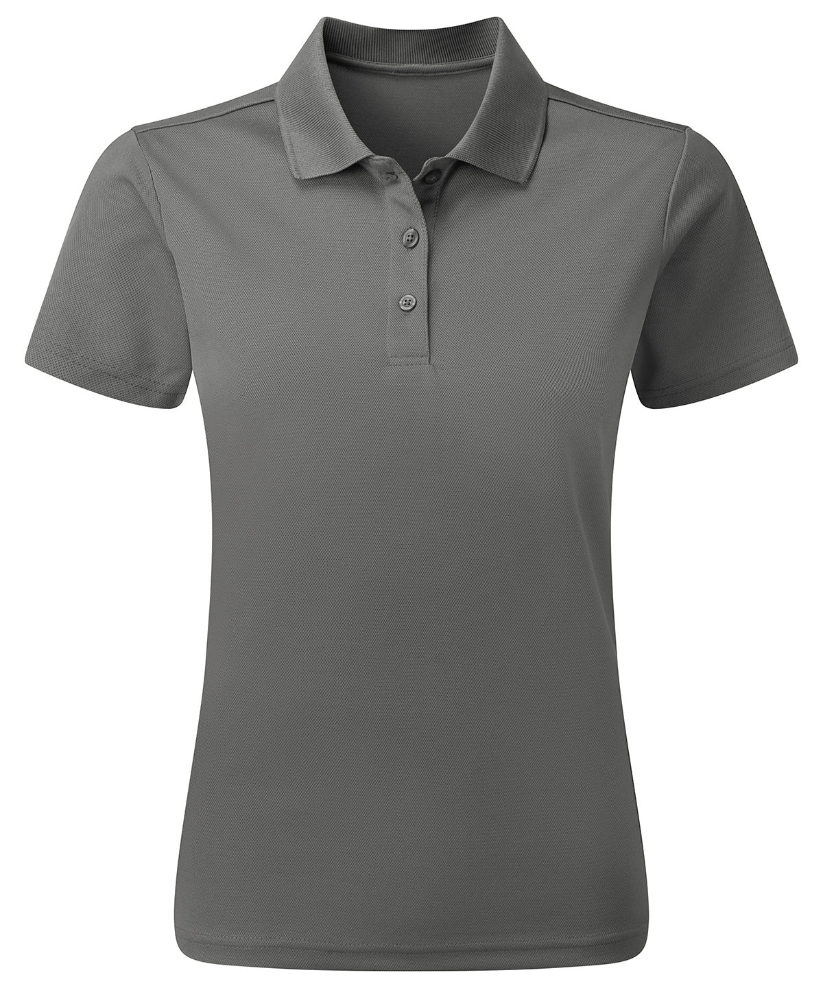 Premier Women's Spun Dyed Recycled Polo Shirt in Dark Grey, front view