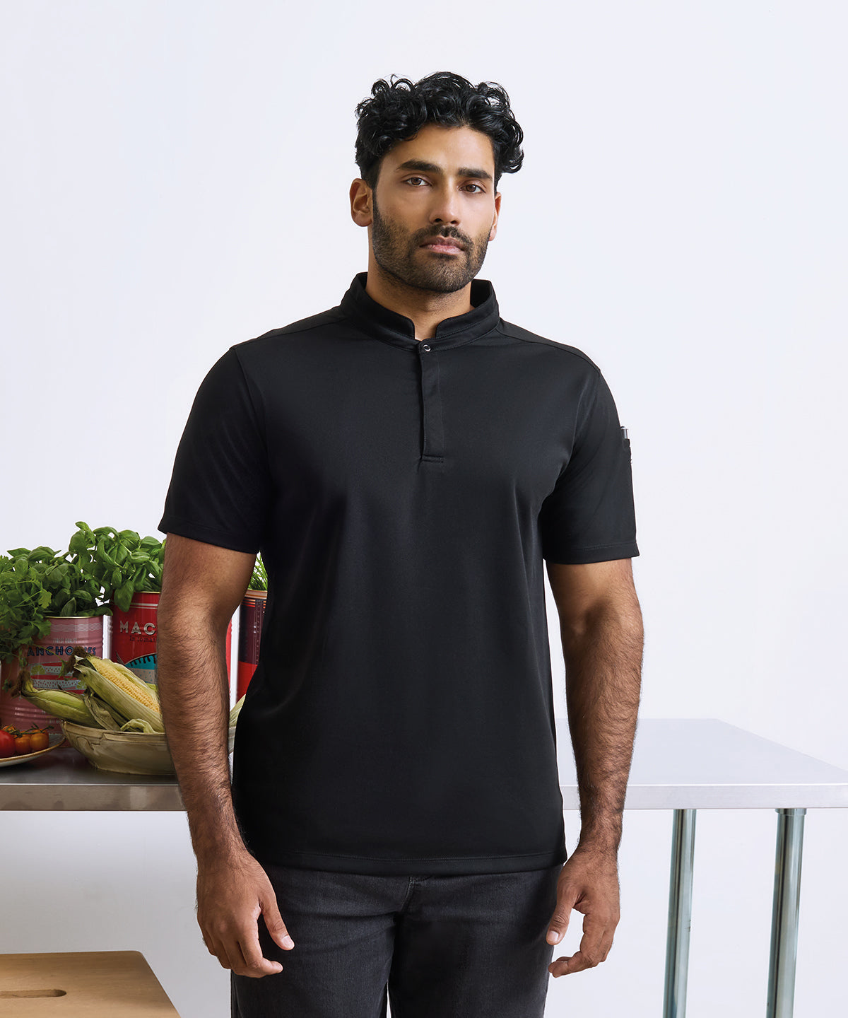 Premier Essential Coolchecker Short Sleeve Chef's Shirt, ready to custom print with your logo or design