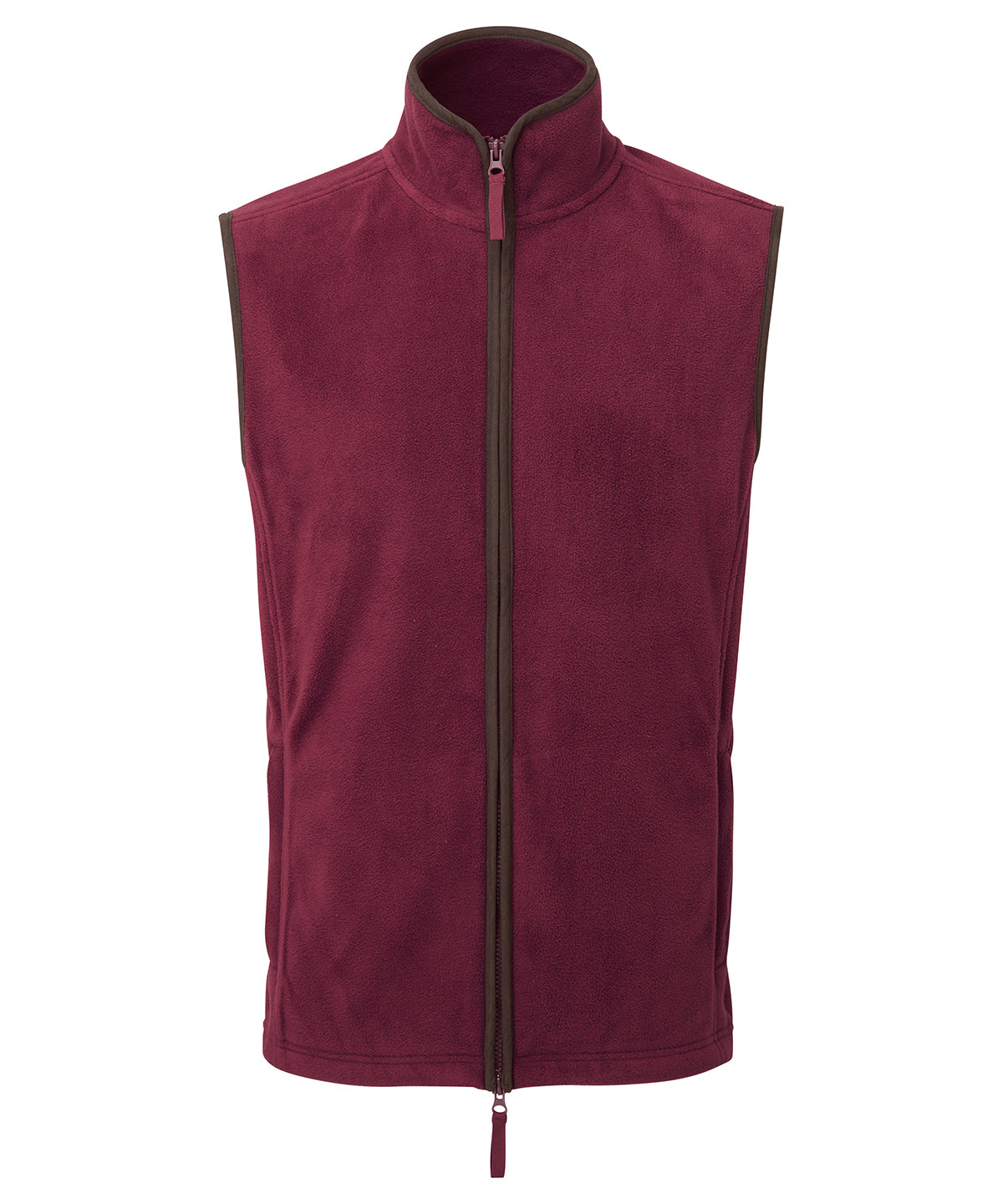 Premier Artisan Fleece Gilet in Burgundy/Brown