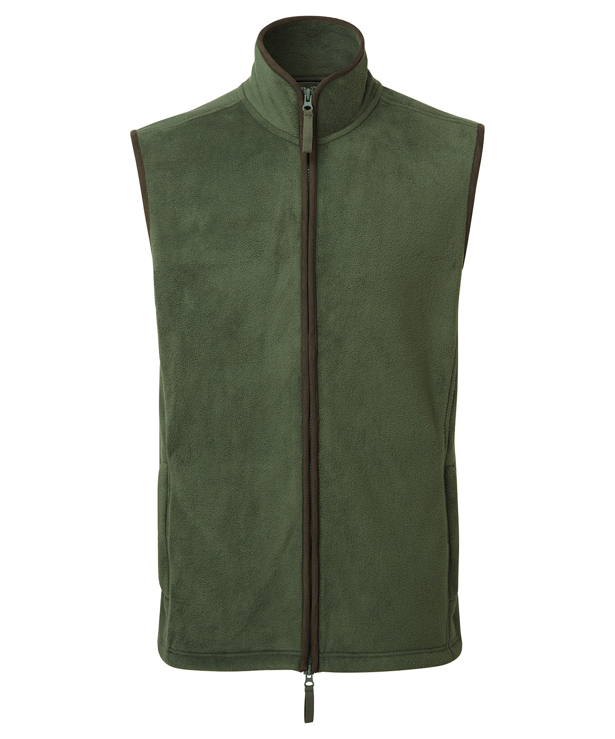 Premier Artisan Fleece Gilet in Moss Green/Brown
