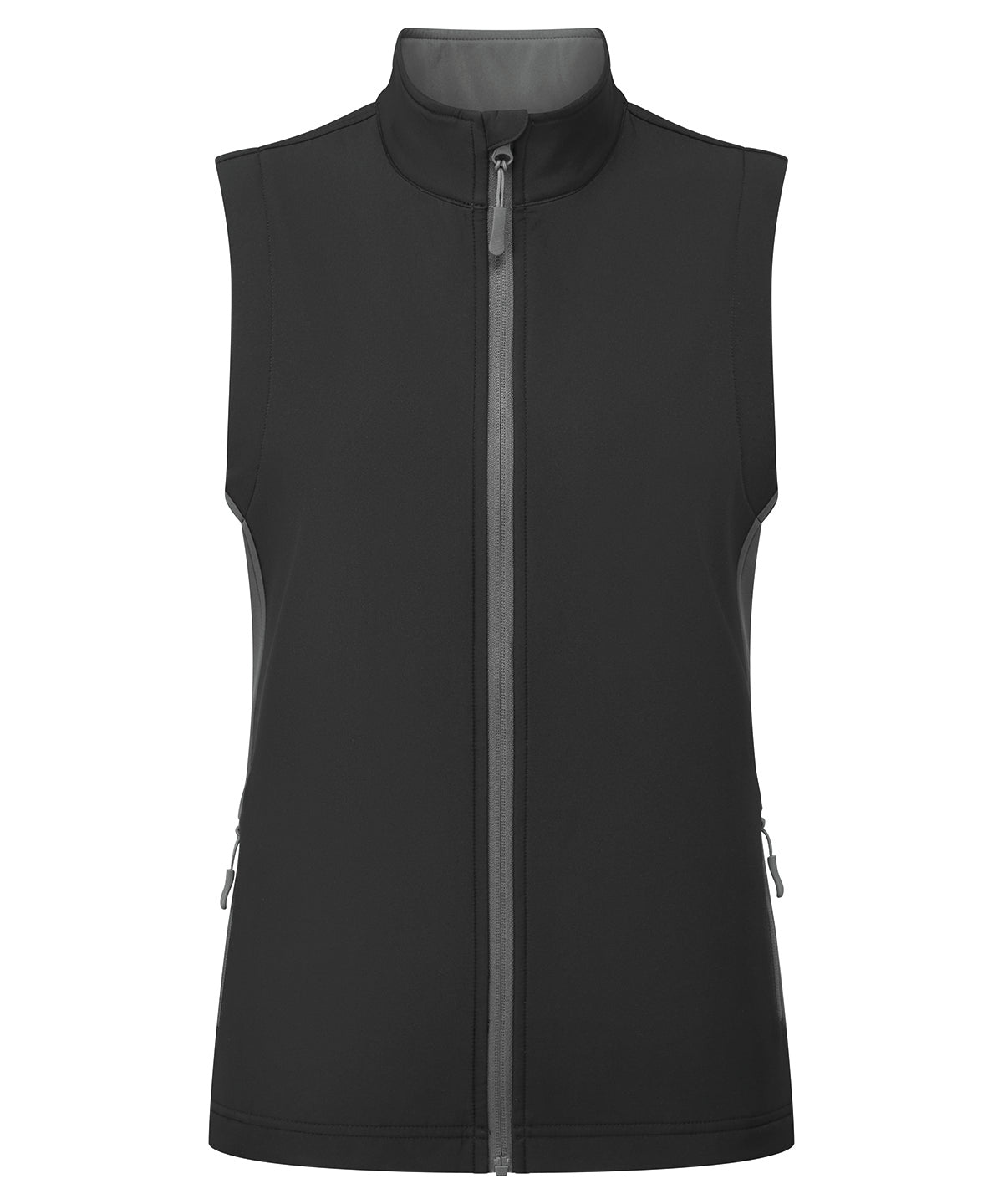 Premier Women's Windchecker Printable and Recycled Gilet in Black/Dark Grey