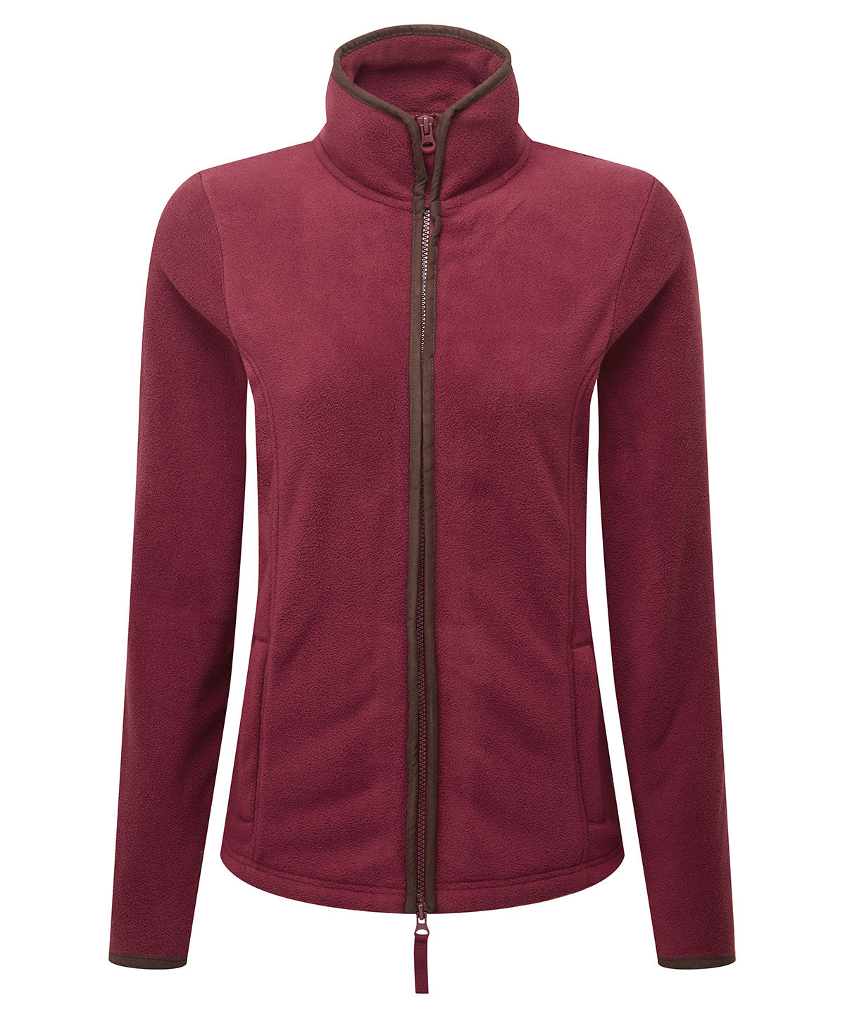 Premier Women's Artisan Fleece Jacket in Burgundy/Brown