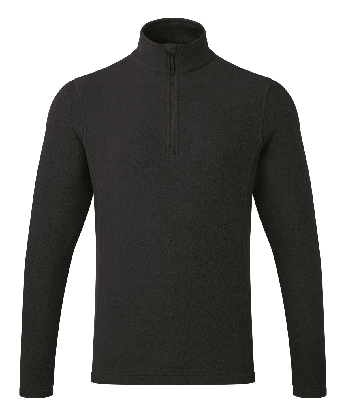 Premier Recyclight 1/4 Zip Microfleece in Black, front view