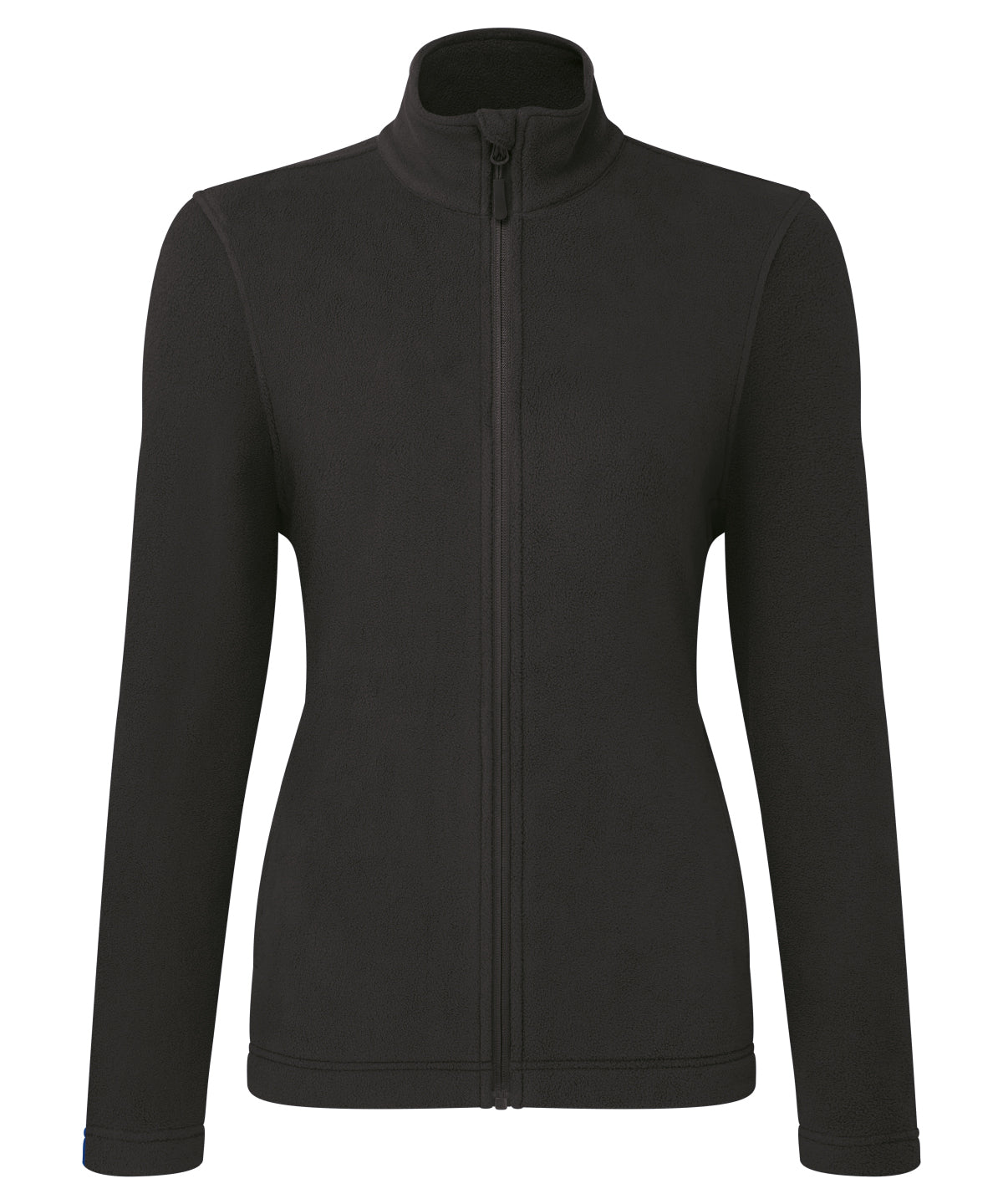 Premier Women's Recyclight Full-Zip Microfleece in Black, front view