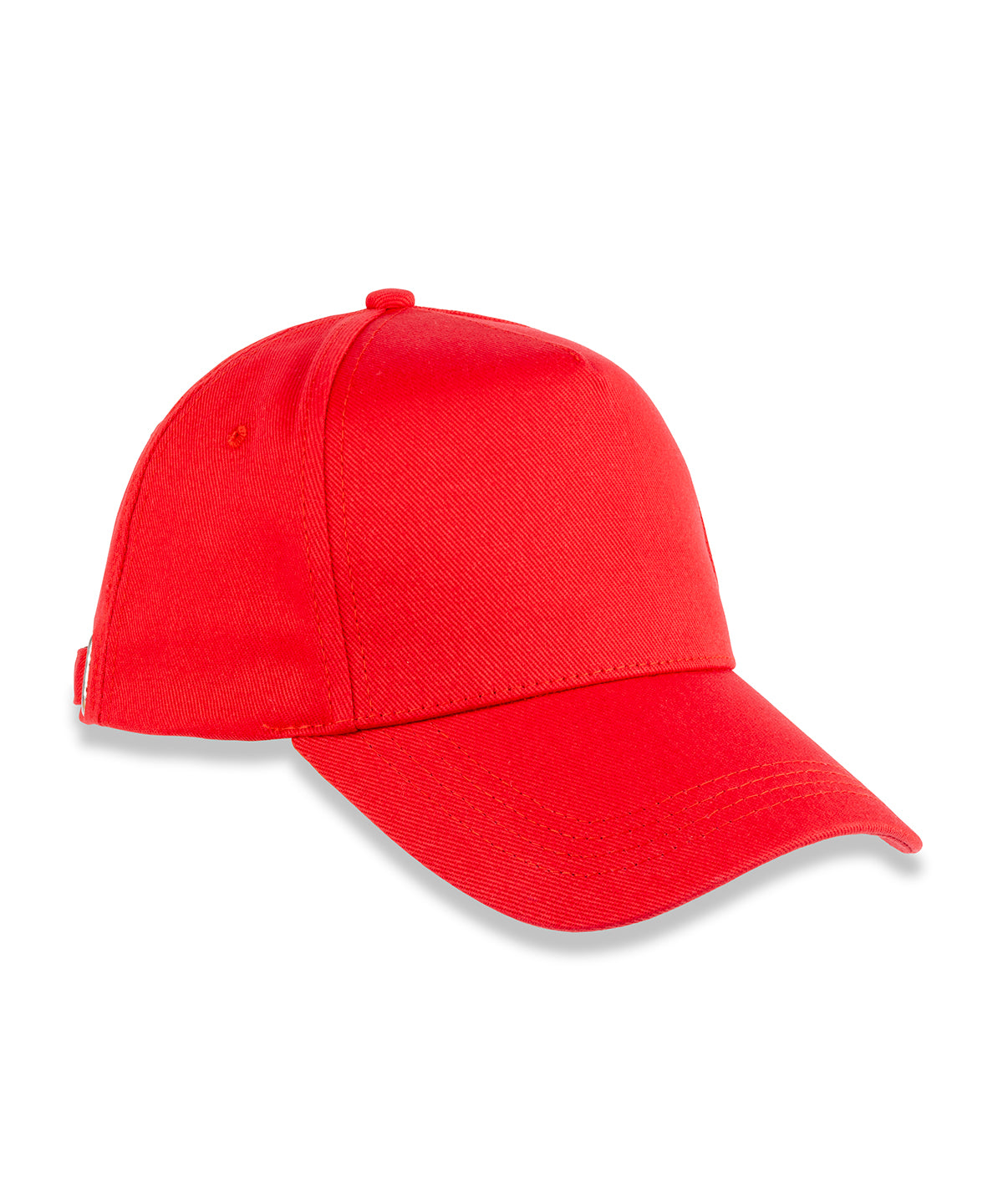 Result Headwear 5-Panel Organic Cotton Cap in Red, front view