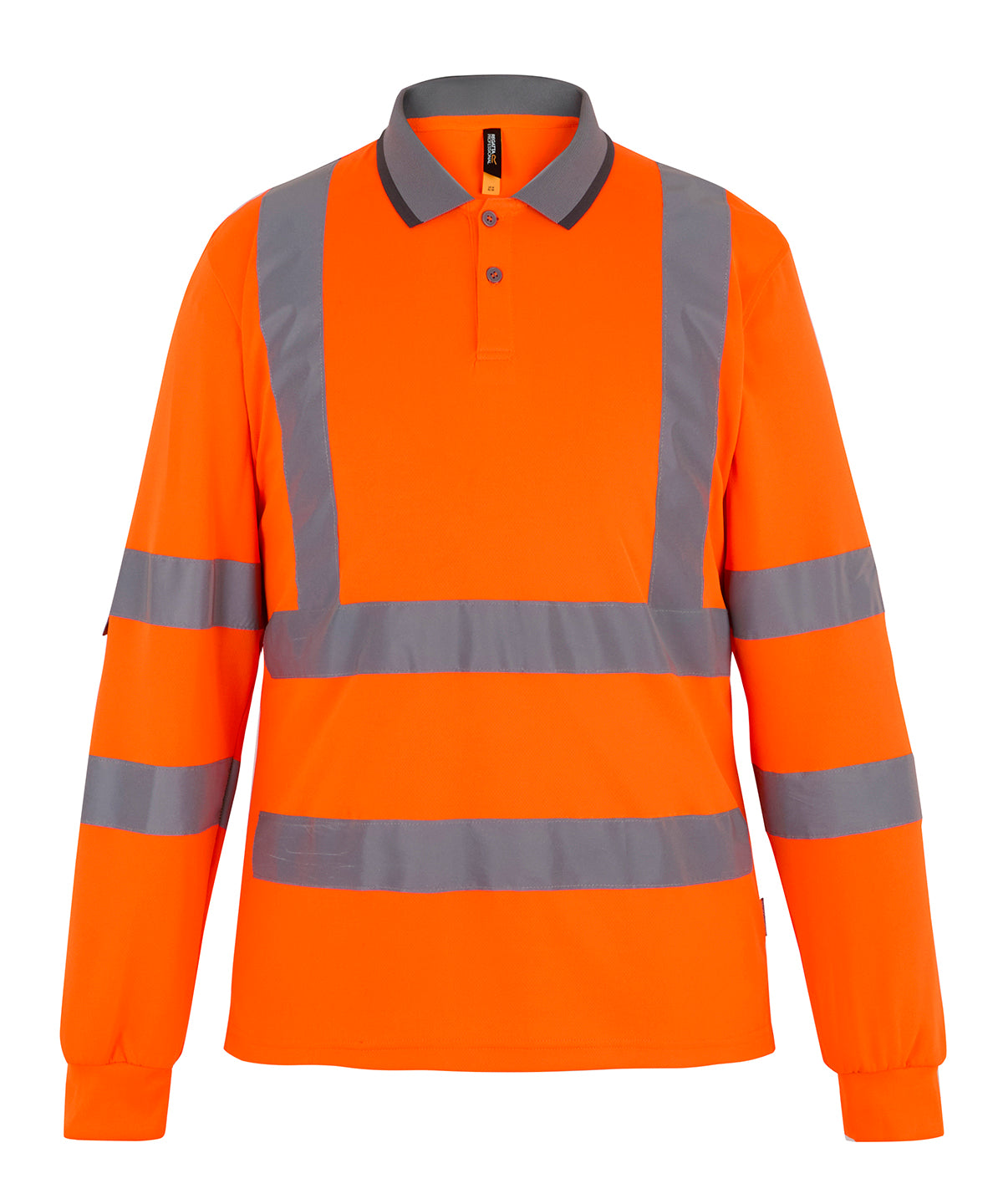 Hi-vis Pro contract long sleeve polo - Orange