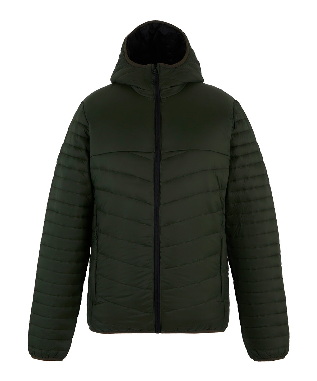 Loftlite hooded baffle jacket - Dark Khaki/Black