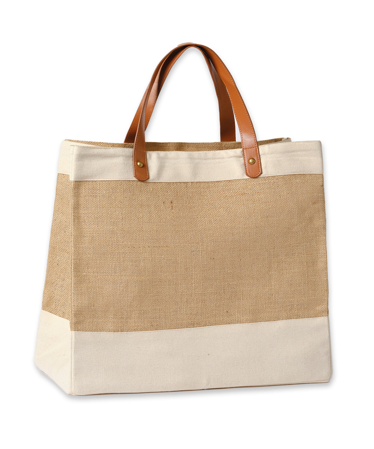 Nutshell® Adley jute with faux leather tote