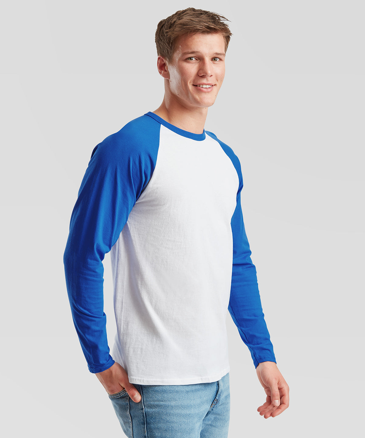 Fruit of the Loom Long Sleeve Baseball T-Shirt, ready to custom print with your logo or design