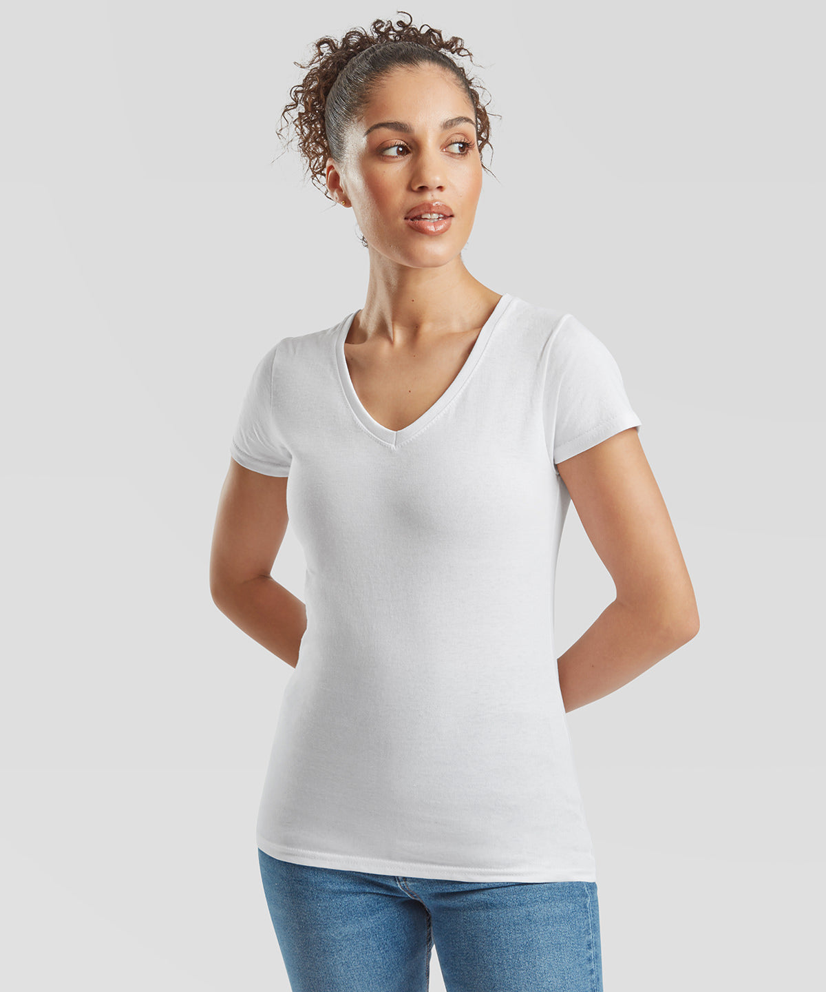 Fruit of the Loom Women's Valueweight V-Neck T-Shirt, ready to custom print with your logo or design