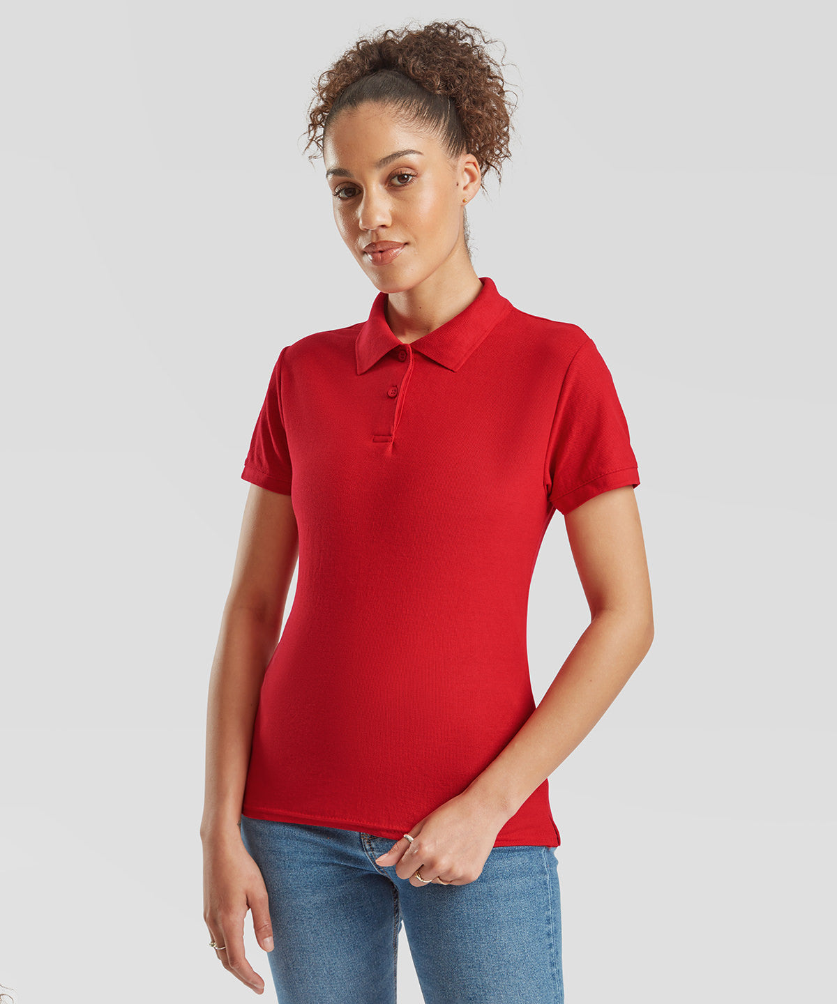 Fruit of the Loom Women's 65/35 Polo, ready to custom print with your logo or design