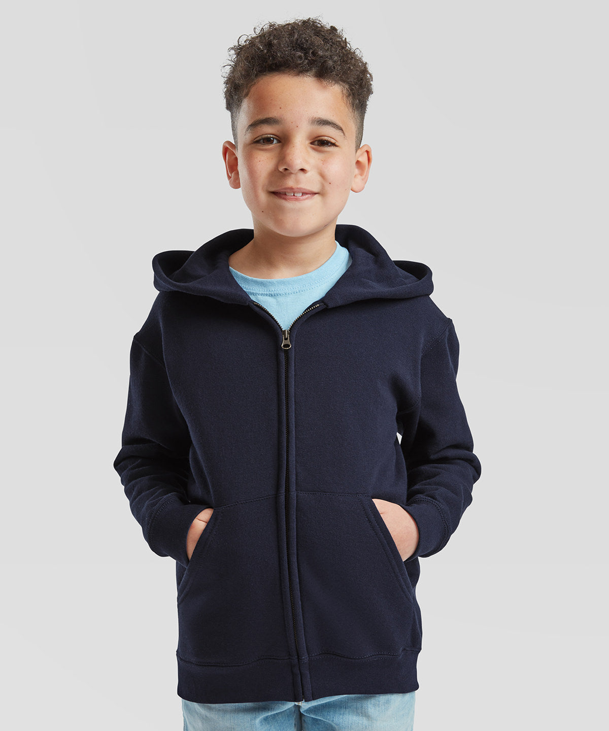 Fruit of the Loom Kids Classic Hooded Sweatshirt Jacket, ready to custom print with your logo or design